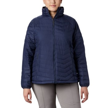 Columbia Powder Lite Plus Size, Chamarras Azul Marino Para Mujer | 927538-VUR